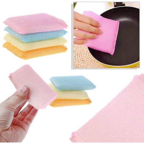 Lot de 4 éponges douces à récurer pour la vaisselle et le nettoyage de la cuisine. (1/4)