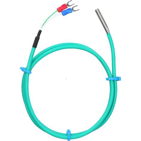 Thermocouple Type K étanche en silicone, sonde souple 5x30mm, câble vert, mesure 0‑200℃, longueur 2m/6.6ft (1/5)