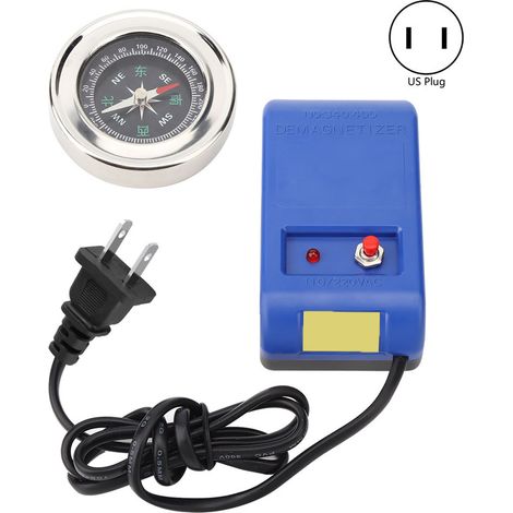 Lot de dégausseur électrique 110V/220V (prise US) avec boussole pour réparation de montres, outil de démagnétisation (1/5)