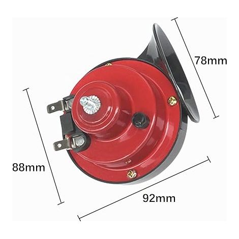 12 V Snail Horn Horn for Car Snail Air Horn Waterproof for Car, Truck, Motorcycle and Boat (Red) (1/4)