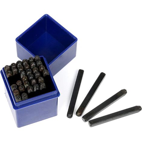 Jeu de 36 poinçons lettres et chiffres, diamètre 3 mm, alphabet A-Z et chiffres 0-9, pour marquage (1/5)