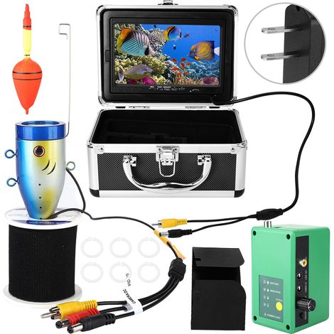Caméra de pêche subaquatique DVR 7 pouces 30M infrarouge 1000 TVL Moniteur de pêche (100-240V US) (1/5)