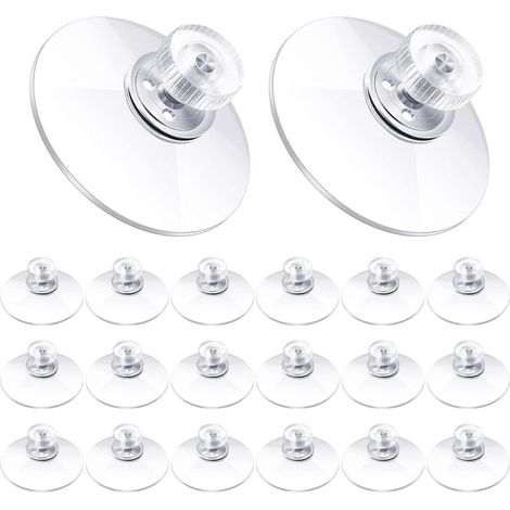 40 mm Kunststoff-Saugnäpfe, transparente PVC-Saugnäpfe, starker Haft-Saughalter mit Schraubmutter für Auto-Sonnenschutzstoffe, Türen, Glas, Fenster, Badezimmer (20 Stück)