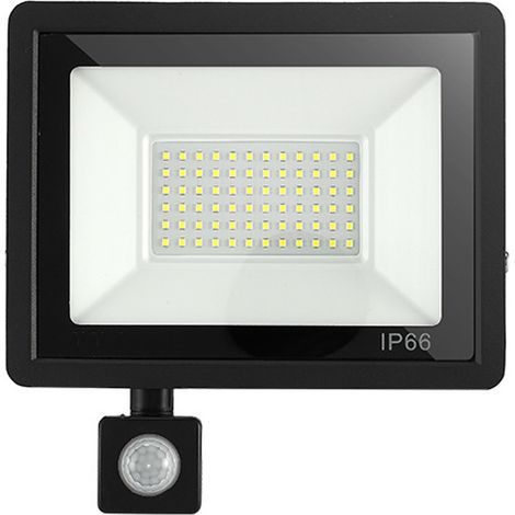 Ortviai Projecteur LED Extérieur 50 W avec Détecteur de Mouvement, IP66, Blanc Froid 6500 K, pour Jardin et Terrasse (1/5)