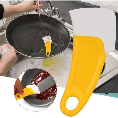 Grattoir à livres en silicone - Cuisine - 2pcs - Résistant à la chaleur - Facile à nettoyer - Jaune