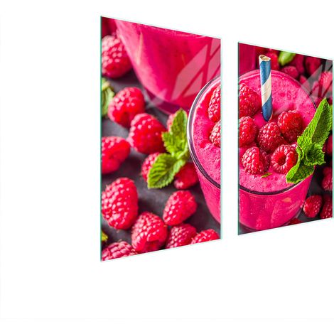 GLASSCHUTZPLATTE FÜR KÜCHE 65x52 HIMBEERE (1/5)
