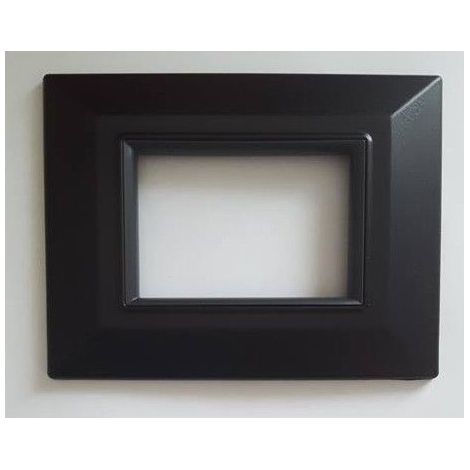 TrAdE Shop Traesio - Placca Placchetta Placchette Compatibili Per Serie Axolute Bticino Colorate Sq - Nero Opaco -4 fori -