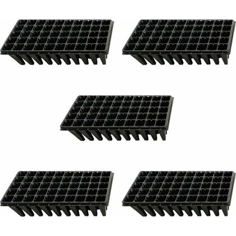 5Pcs Plateaux de Culture de Plantes 50 Plateaux de Démarrage de Semis de Cellules pour La Germination des Graines Et Le Plateau de Propagation en Plastique des Semis Noir (1/5)
