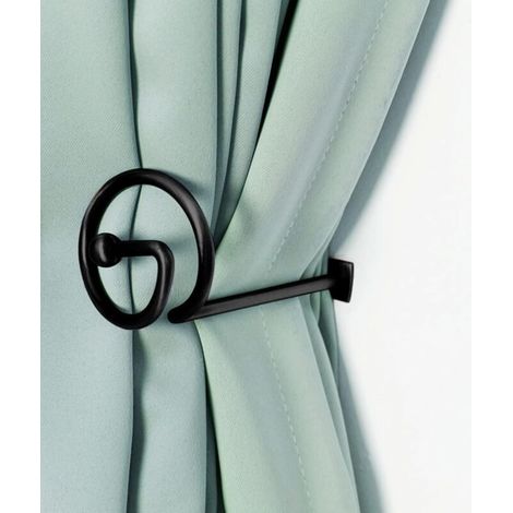 Lot de 4 embrasses de Rideaux décoratives en métal Noir pour Rideaux (1/5)