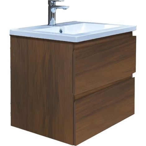 Ensemble meuble avec vasque - SAT - B-Way - 59x50x45 - noyer