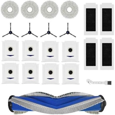 Pièces détachées pour aspirateur robot Covacs T30 Omni / T30 Pro Omni : brosse latérale principale, filtre HEPA, lingette de nettoyage et sac à poussière (1/5)