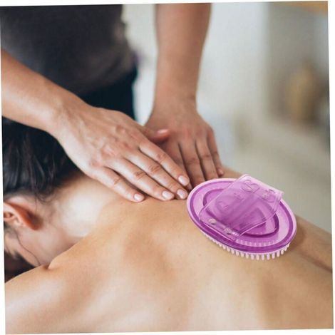 Massaggiatore corporeo ergonomico portatile, per rilassamento profondo, colore viola, 1 pezzo (1/4)