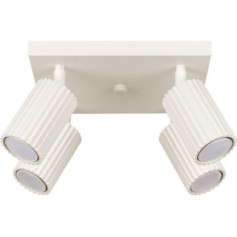 Spot Aluminium verstellbar B: 25 cm Creme GU10 4-flammig eckig Modern Strahler