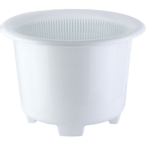 Pot de Fleurs ABS Design Moderne Blanc 25x18cm - 1 Ensemble pour Plantes Indoor/Outdoor Légé et Durable (1/5)