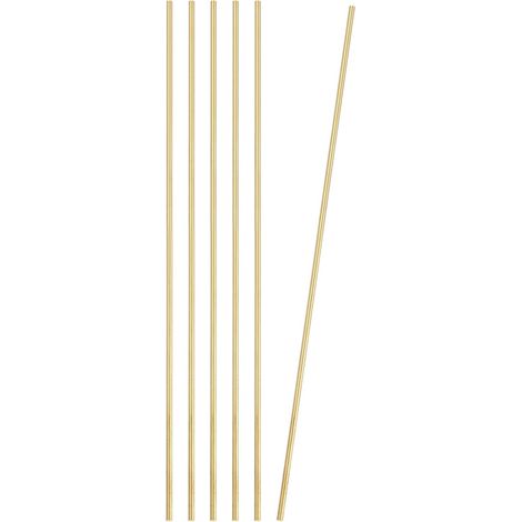 6 Round Brass Rods, Diameter 3 mm, Length 26 cm/10.24 Inch, Solid Brass Bars H59 for DIY, Jewellery, Plating, Repair, Science Classes, Brass Colour (1/5)