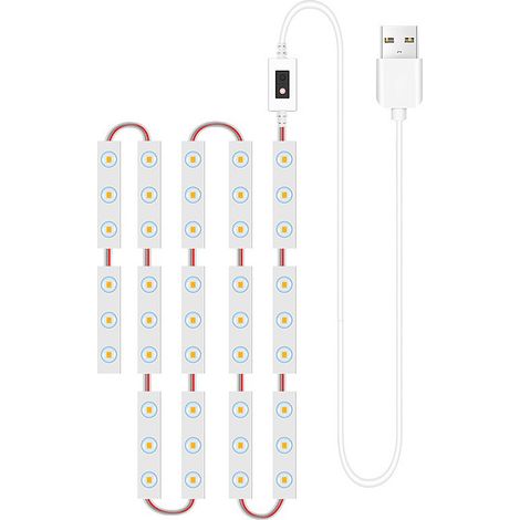 Juego de 14 luces LED para espejo de maquillaje con sensor inteligente, cable USB de 1,5 m e intensidad ajustable. (1/5)