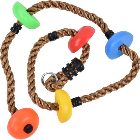 Disque de balançoire multicolore en plastique de 194 cm de diamètre, avec cordes, pour enfants, idéal pour les balcons, les cours et les espaces extérieurs. (1/5)