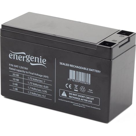 EnerGenie Batterie rechargeable 12 V 7 Ah pour onduleur (1/2)