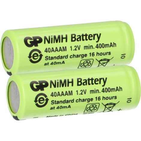 2x GP Akku 2/3 AAA 1,2V / 400mAh GP40AAAM Micro NiMH Akku Höhe 28,5mm (1/5)