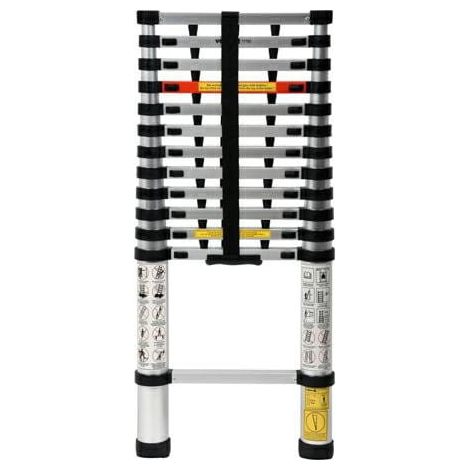 Escalera telescópica de aluminio Vorel, 3,8 m, 13 peldaños