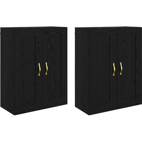 Maison Exclusive - Mobile a muro 2 pcs Rovere Nero 69,5 x 34 x 90 cm