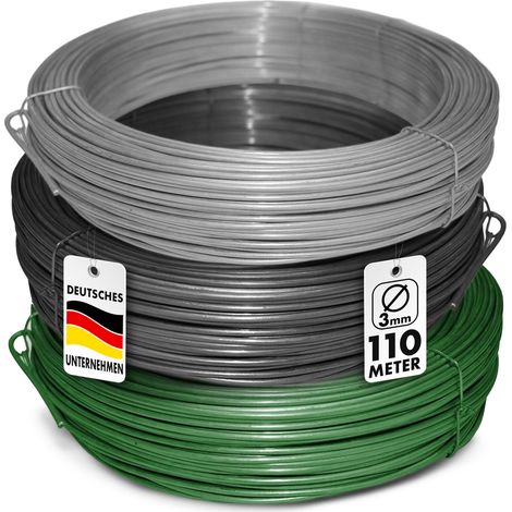 Fil de Tension polyvalent,Fil de Liaison, Solidifier vos Clôtures, Anthracite, 110 m (1/3)