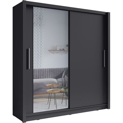Schwebetürenschrank mit Spiegel 155 cm - graphitgrau - Kollektion OZZULA