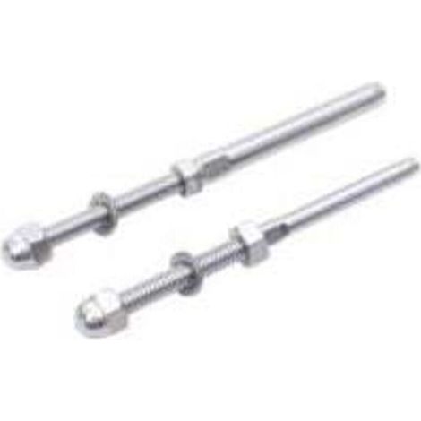 10 Pcs Tendeurs de Câbles Filetés Fendeur Câble Garde Corps Câble Tendu Câble Inox Garde Corps avec Écrou Joint pour Systèmes Gréement Garde-Corps 1/8