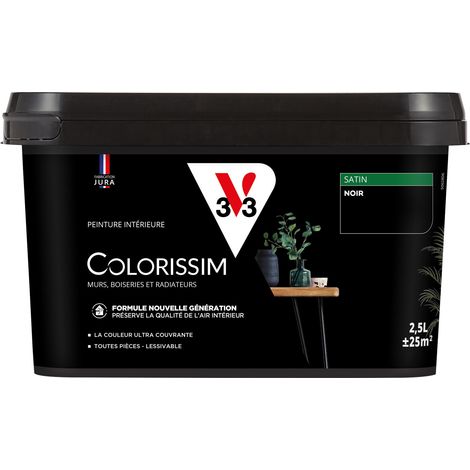 Peinture murale intérieure Colorissim® V33 Noir Satin 2,5L
