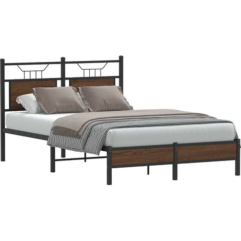 vidaXL Bed Frame without Mattress Brown Oak 120x200 cm Engineered Wood (1/5)