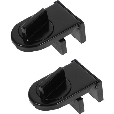 Verrous de fenêtre - 6 x 4 x 2,3 cm - Limiteurs d'ouverture - Noir - Verrous pour fenêtres coulissantes - Accessoires de fenêtre - Lot de 2 - Métal (1/5)