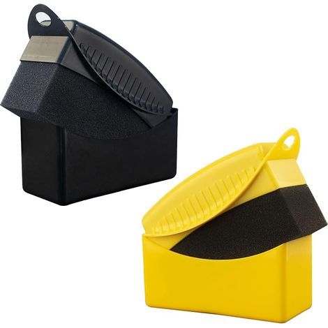 Lot de 2 éponges applicatrices pour pneus de voiture - Avec couvercle de rangement - Pour une application facile du spray brillant pour pneus et du gel brillant des pneus (1/5)