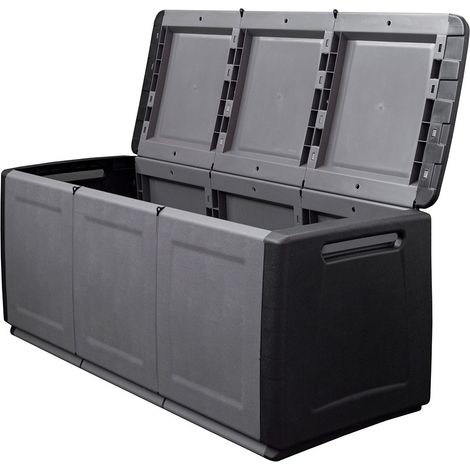 Coffre de jardin 330L en polypropylène – Résistant aux intempéries – Dimensions 138 x 53 x H57 cm – Poignées de transport pratiques – Intec (1/5)