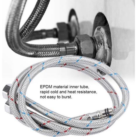 Tuyau D'alimentation En Eau - Acier Inoxydable 304 - 60 Cm - Filetage EU G3/8" - 2 Pièces (1/4)