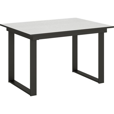 Tavolo allungabile 90x120/180 cm Bandos Bianco Frassino telaio Antracite (1/5)