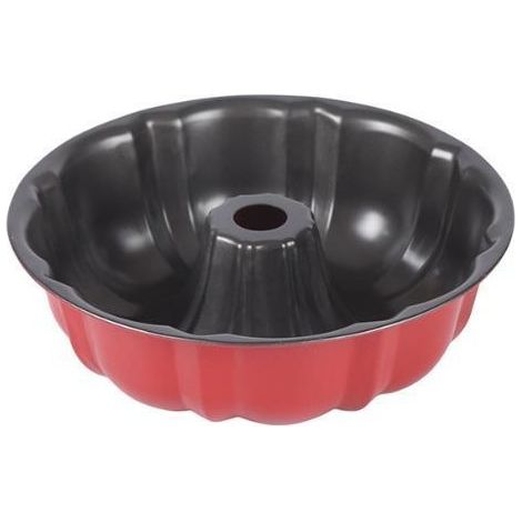 Rundes Backblech aus Stahl – Kuchenform Ø 24 cm mit Antihaftbeschichtung – stabil und lecker, rot