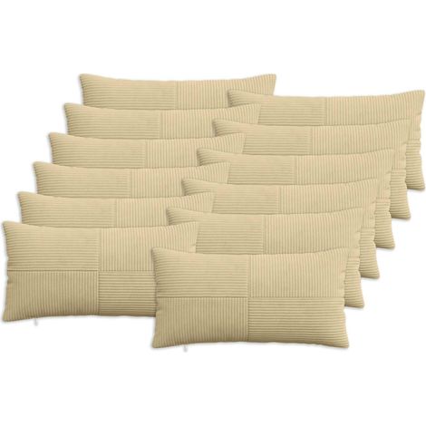 Kissenbezug 12 pcs ALMELO Grau-Grün 40 x 80 cm Cord vidaXL (1/5)