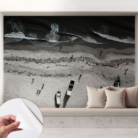 Fototapete Selbstklebend - Wanddekoration - Wandfolie - 3D Tapete Wand - Wohnungsdeko Strandruhe 208x146 cm (1/5)