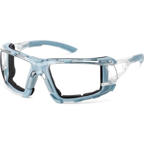 Lunette de Protection Travail, Lunettes de Sécurité, Anti-rayures, Anti-buée, Enveloppantes, Design avec un Style Unique et Moderne, homme & femme(Bleu)