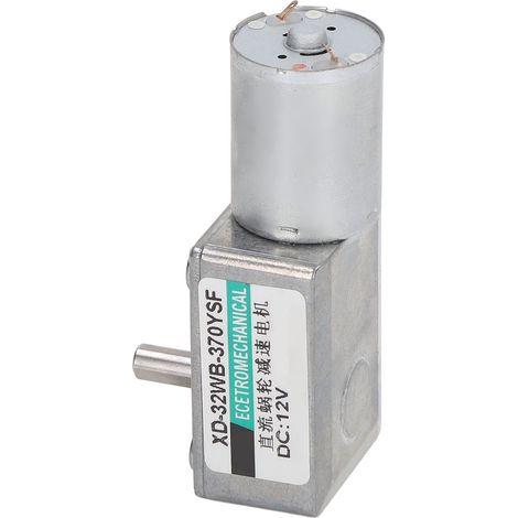 Moteur à engrenages CC micro réducteur à vis sans fin turbine auto-bloquant horaire anti-horaire régulation de vitesse 12V 100 tr/min (1/5)
