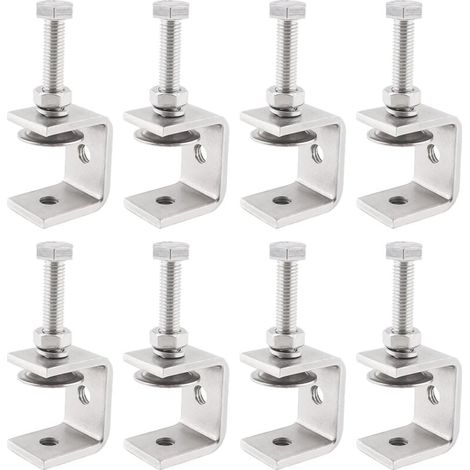 8 Pièces Serre Joints C 30mm, Pince C Acier Inoxydable 304 Réglable Plage de Serrage 0-25mm pour Soudage Charpentier Montage Domestique, l'Ébénisterie (1/4)