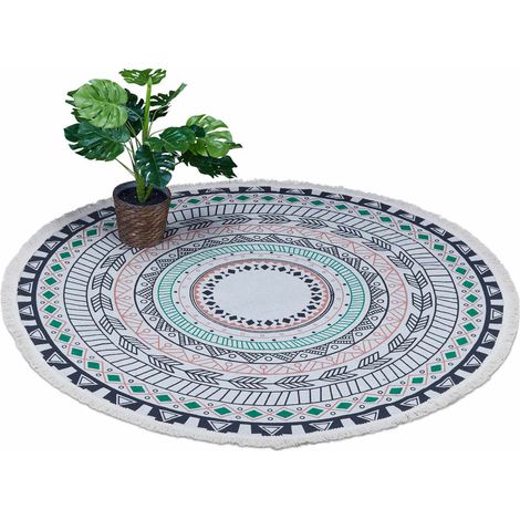 Round carpet with mandala design