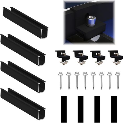 Support de Panneau Solaire, Kit de Montage Solaire, Fixation Panneau Solaire de 30 à 35 mm réglables, pour Balcon, Toit Plat ou Métallique (Pour 1X panneaux solaires) (1/5)