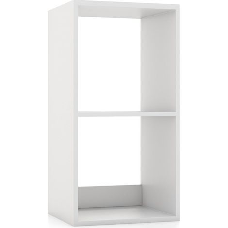 Libreria a 2 ripiani 35 x 33 x 69,5 cm design moderno spazio aperto personalizzabile legno bianco 200017510