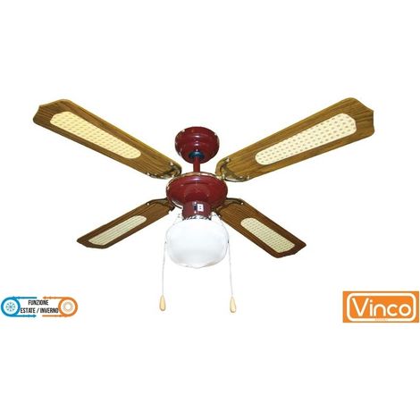 Agitatore/Ventilatore da soffitto in legno noce scuro 1 lampada Vinco - 70919