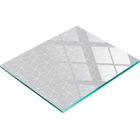 Tablero de vidrio duradero y elegante con dise帽o geom茅trico de 60x52 cm.