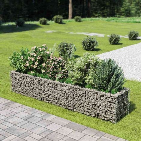 Lit surélevé à gabion Acier galvanisé 270x50x50 cm (1/5)