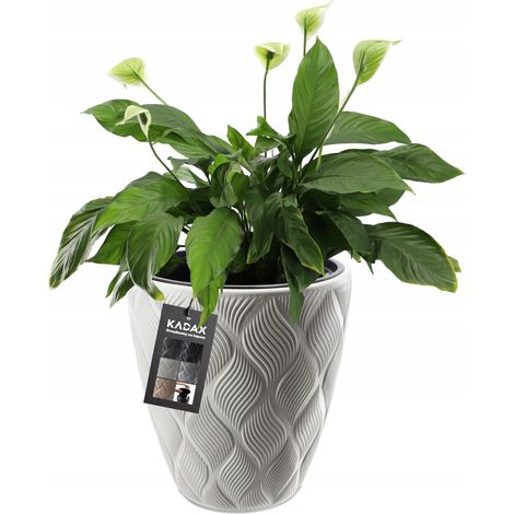 KADAX Macetero con tapa, color blanco, 42 cm (1/4)