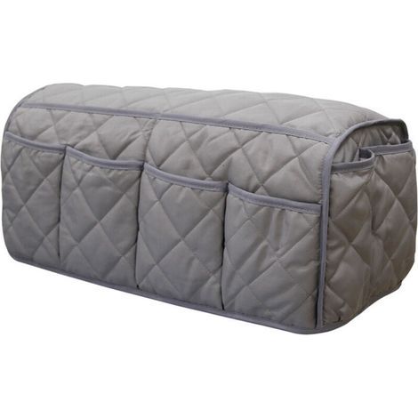 Organizer für Sofa-Armlehnen, Stuhl-Organizer, rutschfeste Aufbewahrungstasche, kompatibel mit Tablet, Handy, Buch, Zeitschriften, TV-Fernbedienung (grau) (1/5)