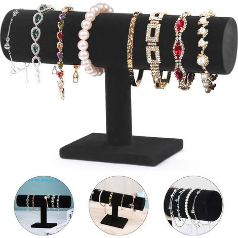 Presentoir Bijoux - Support Bracelet En Velours - Pour Colliers Pendentifs Montres - Organiseur Bijouterie Maison Boutique - 1 Piece (1/5)